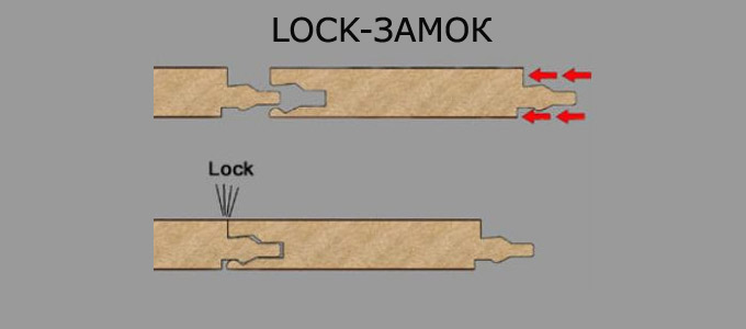 Схема ламината с устройством замка по принципу lock