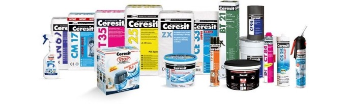 Выбирая смесь производителя Ceresit, учитывайте тип материала, который будет наклеиваться